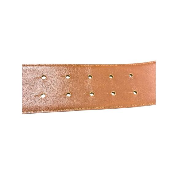 Empori Armani Women’s Wide Corset Style Leather Reptile Yellow Gold 75/30 Italy main image 9